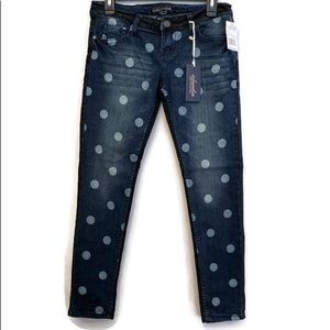 Islandia Polkadot Denim Skinny Jeans Size 1 NWT